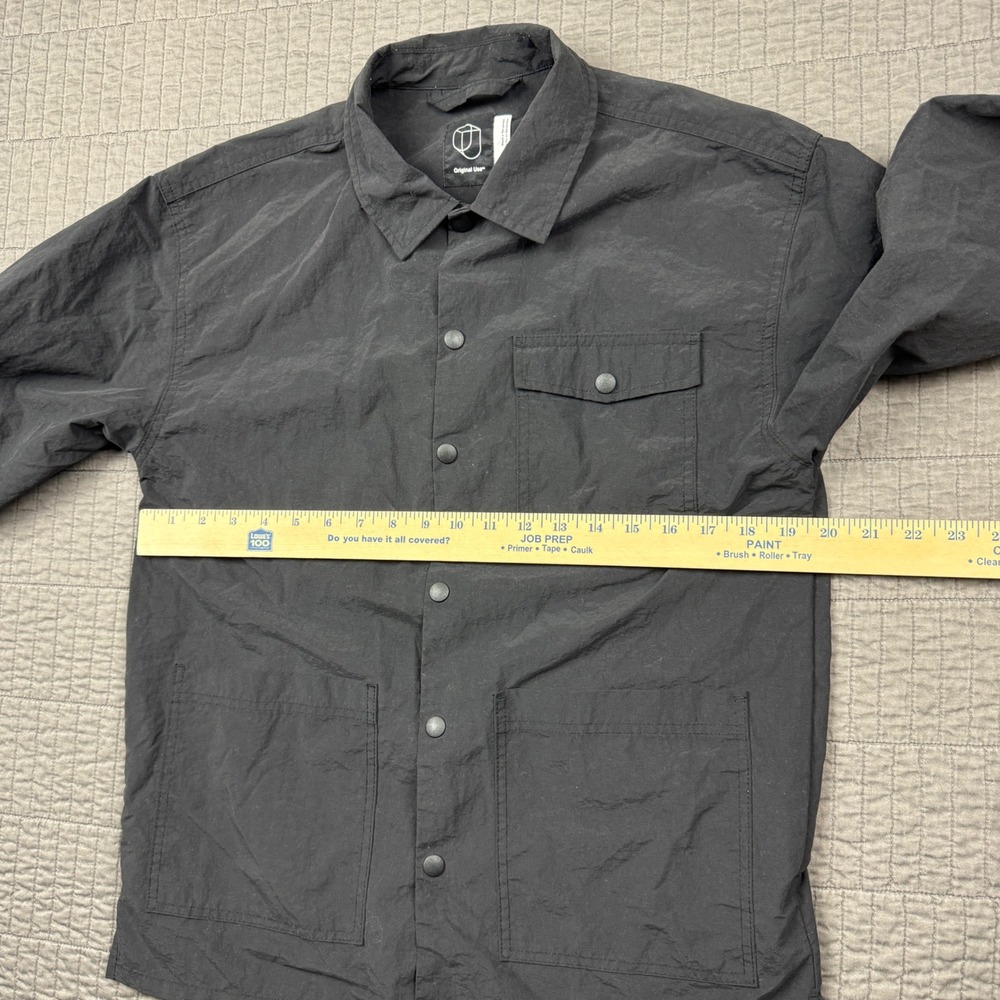 Nylon Snap Front Utility Chore Shirt Jacket Men Small Black Gorpcore Techwear - Picture 7 of 11